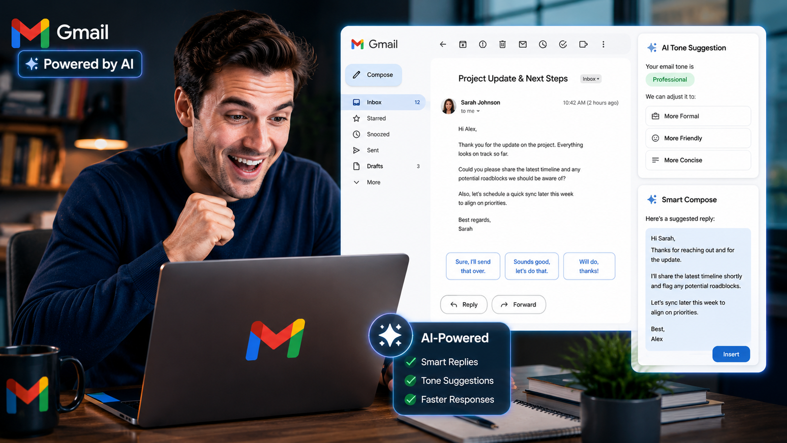 Generate professional emails with AI email assistant